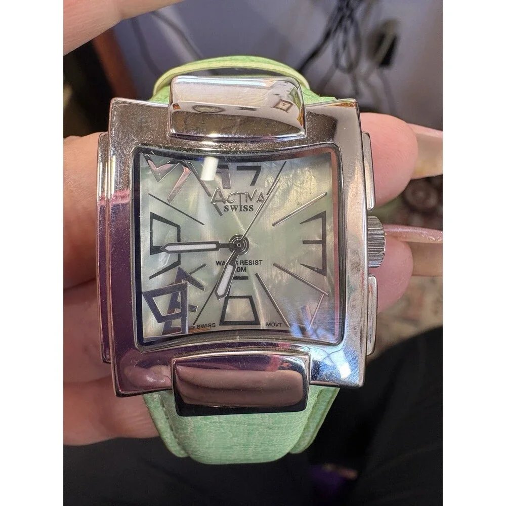 Activa Swiss Women Watch Green & Silver Tone